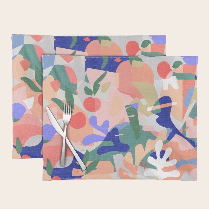 Abstract Fruits and Leaves / Modern Summer Placemat Gallery Image 1