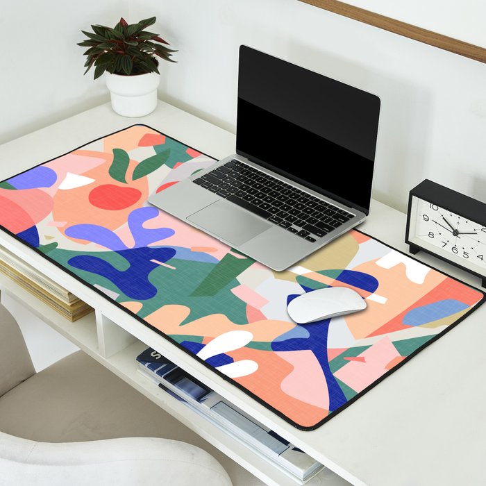Abstract Fruits and Leaves / Modern Summer Desk Mat Gallery Image 2