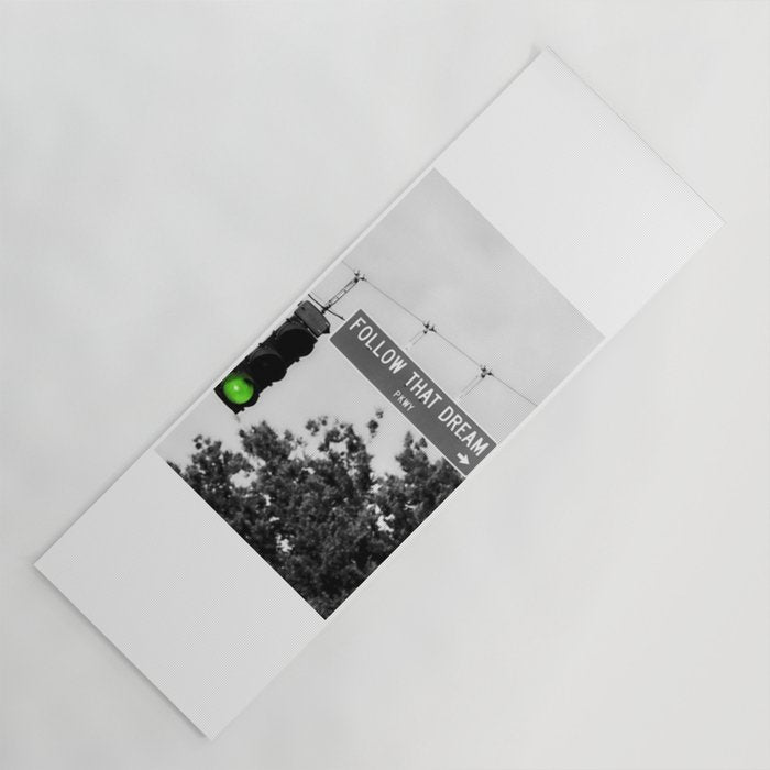 Follow That Dream Parkway black and white inspirational photograph / art photography Yoga Mat Gallery Image 1