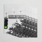 Follow That Dream Parkway black and white inspirational photograph / art photography Wrapping Paper Gallery Image 3