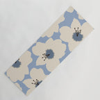 Retro Floral Light Blue Yoga Mat Gallery Image 1