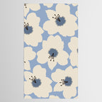 Retro Floral Light Blue Tablecloth Gallery Image 2