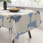 Retro Floral Light Blue Tablecloth Gallery Image 3