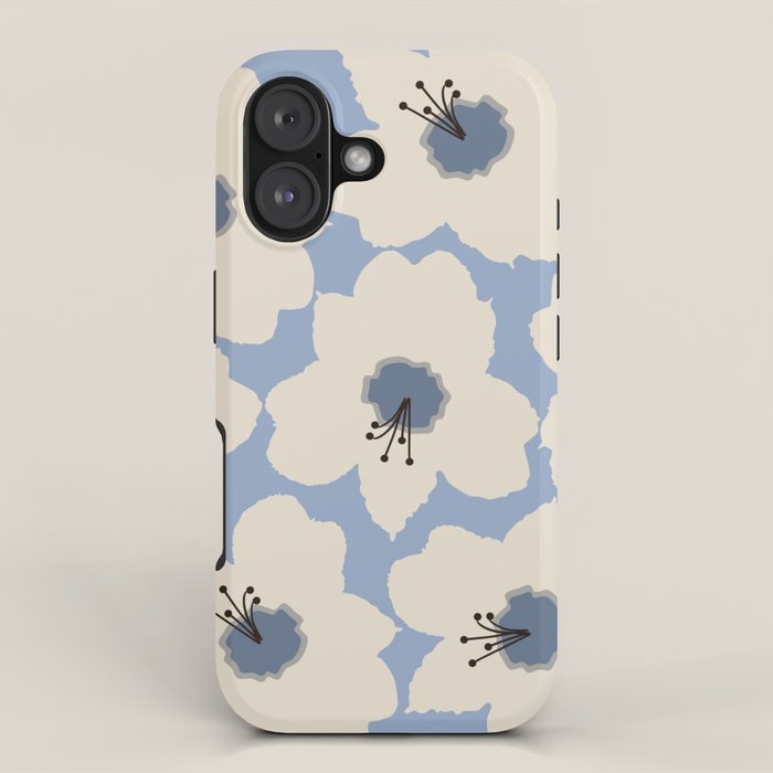 Retro Floral Light Blue iPhone Case Gallery Image 1