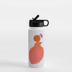 Fat Round Bird and Orange - Fuchsia and Grey Water Bottle Gallery Image 1