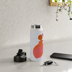 Fat Round Bird and Orange - Fuchsia and Grey Water Bottle Gallery Image 4