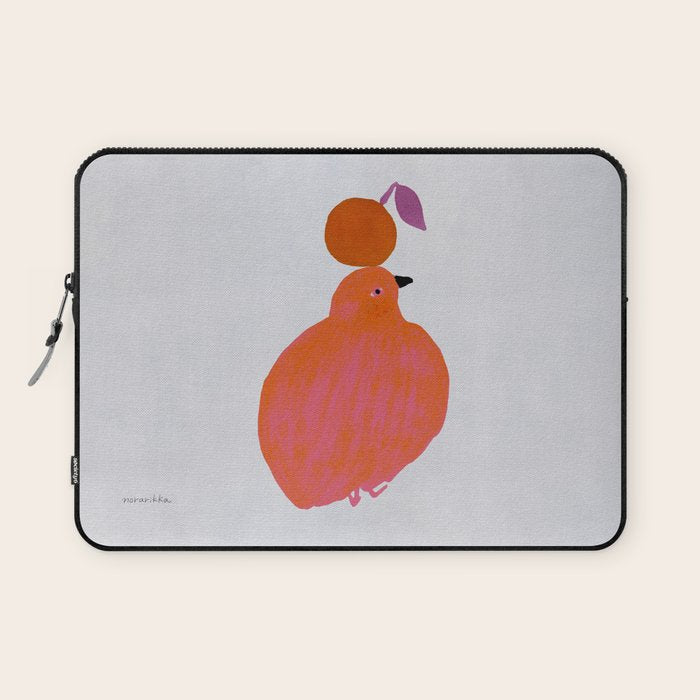 Fat Round Bird and Orange - Fuchsia and Grey Laptop Sleeve Gallery Image 1
