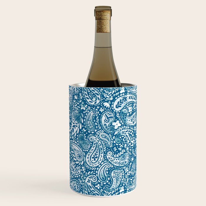 Paisley Indigo Nature Swirls Wine Chiller Gallery Image 2