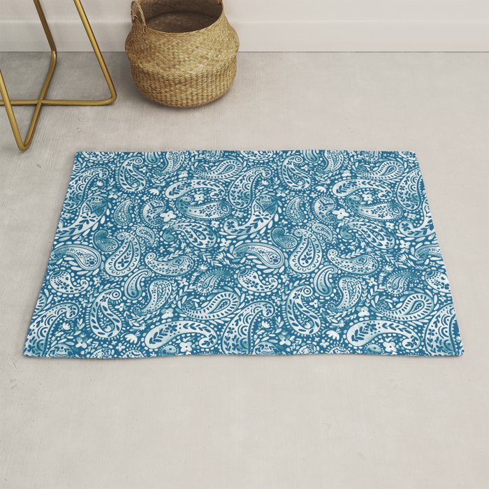 Paisley Indigo Nature Swirls Rug Gallery Image 1
