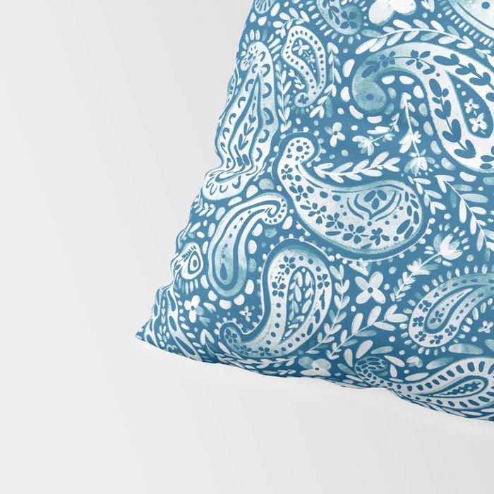 Paisley Indigo Nature Swirls Pillow Sham Gallery Image 4