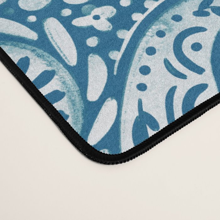 Paisley Indigo Nature Swirls Desk Mat Gallery Image 4