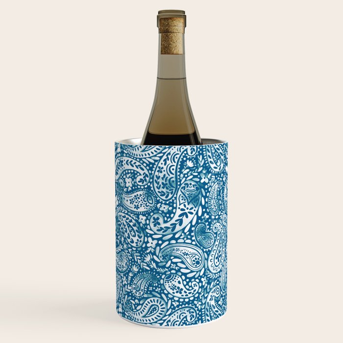 Paisley Indigo Nature Swirls Wine Chiller Gallery Image 1