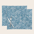 Paisley Indigo Nature Swirls Placemat Gallery Image 1
