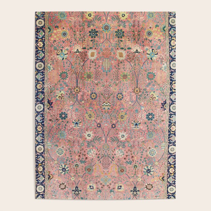 Rose Petag Tabriz Antique Persian Poster Gallery Image 4