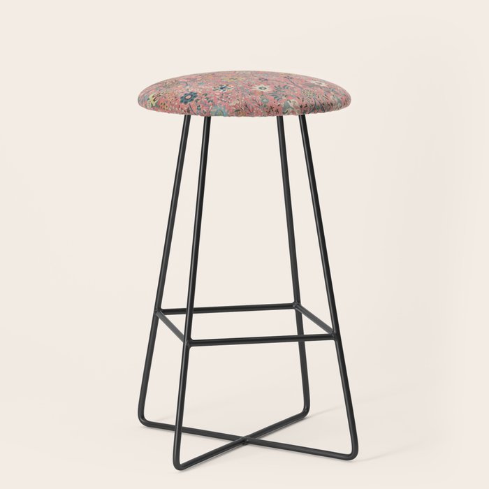Rose Petag Tabriz Antique Persian Stool Gallery Image 1