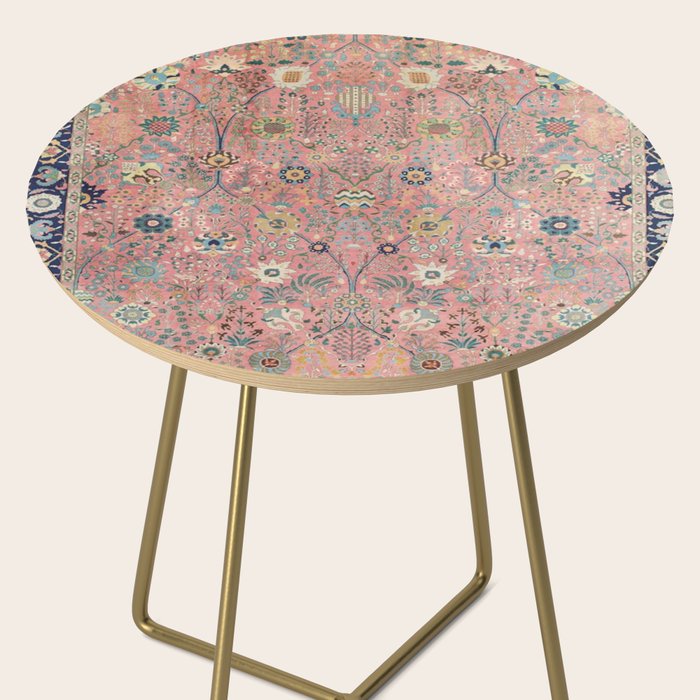 Rose Petag Tabriz Antique Persian Side Table Gallery Image 2