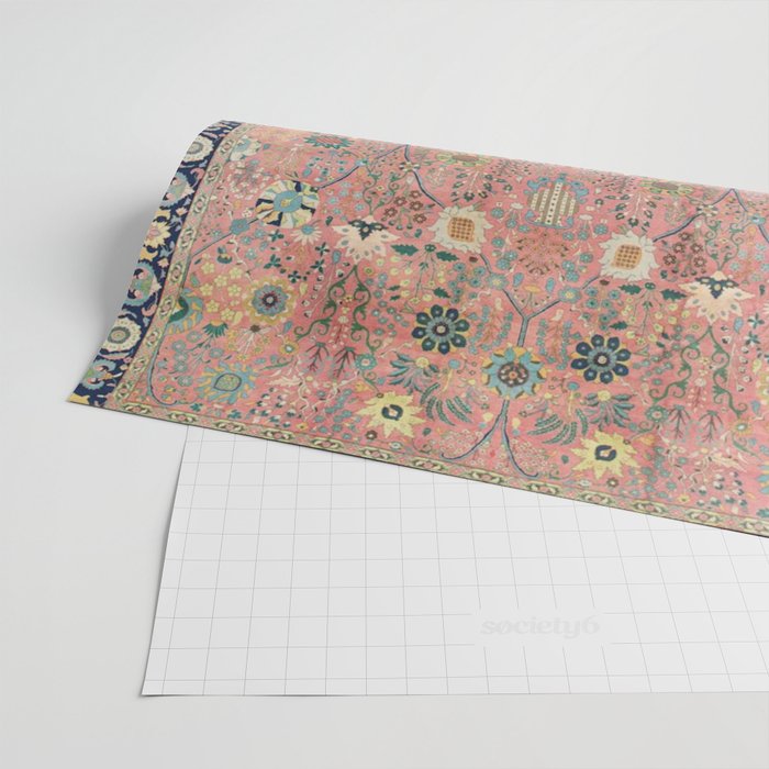 Rose Petag Tabriz Antique Persian Wrapping Paper Gallery Image 2