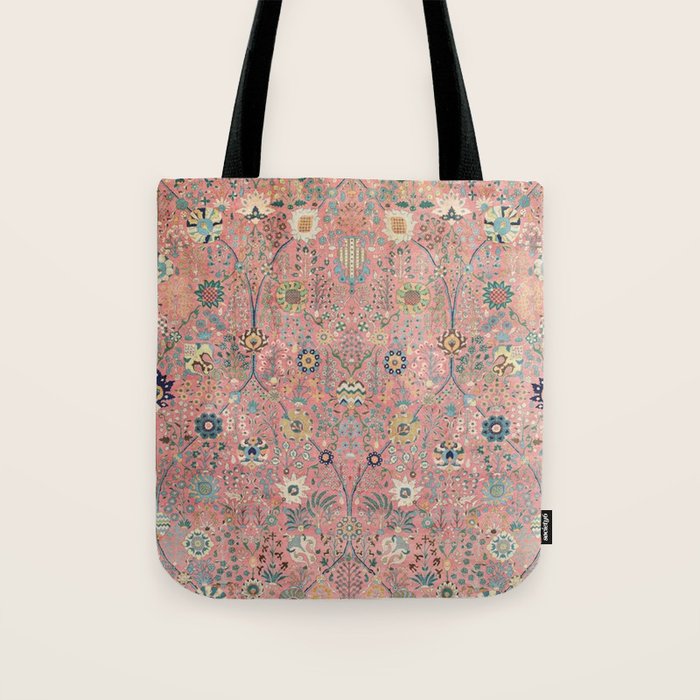Rose Petag Tabriz Antique Persian Tote Bag Gallery Image 1