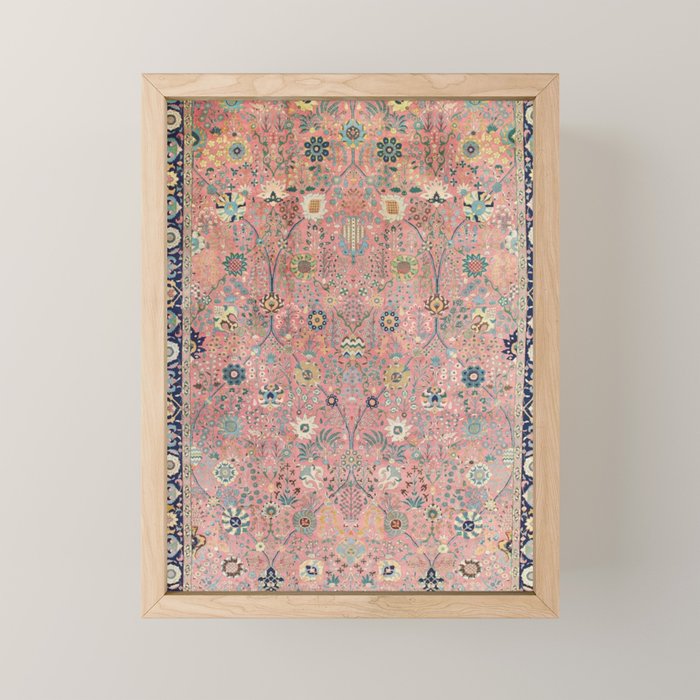 Rose Petag Tabriz Antique Persian Mini Art Print Gallery Image 1