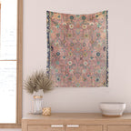 Rose Petag Tabriz Antique Persian Wall Tapestry Gallery Image 2