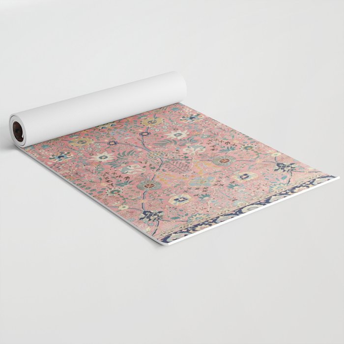 Rose Petag Tabriz Antique Persian Yoga Mat Gallery Image 2