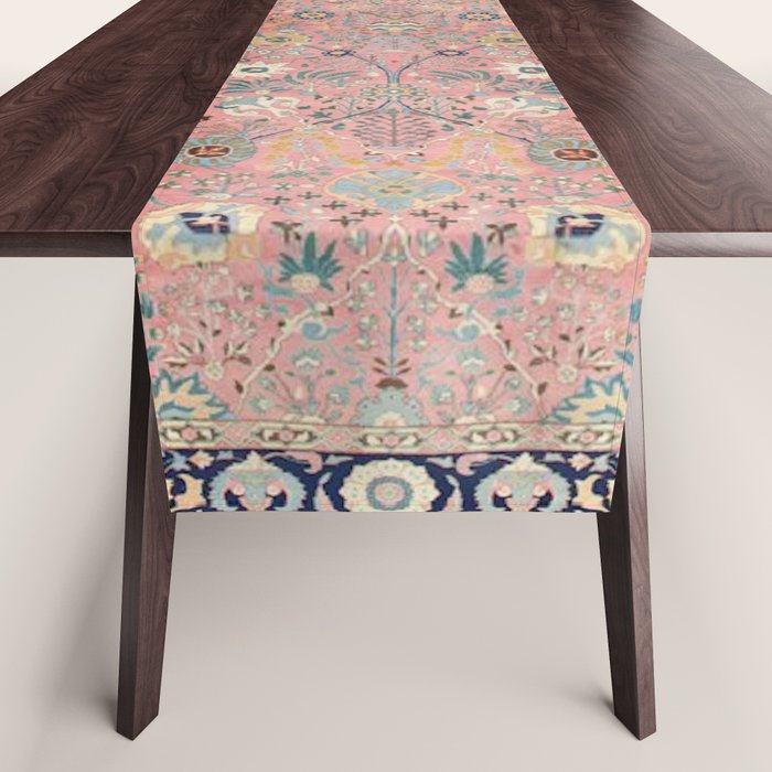 Rose Petag Tabriz Antique Persian Table Runner Gallery Image 1