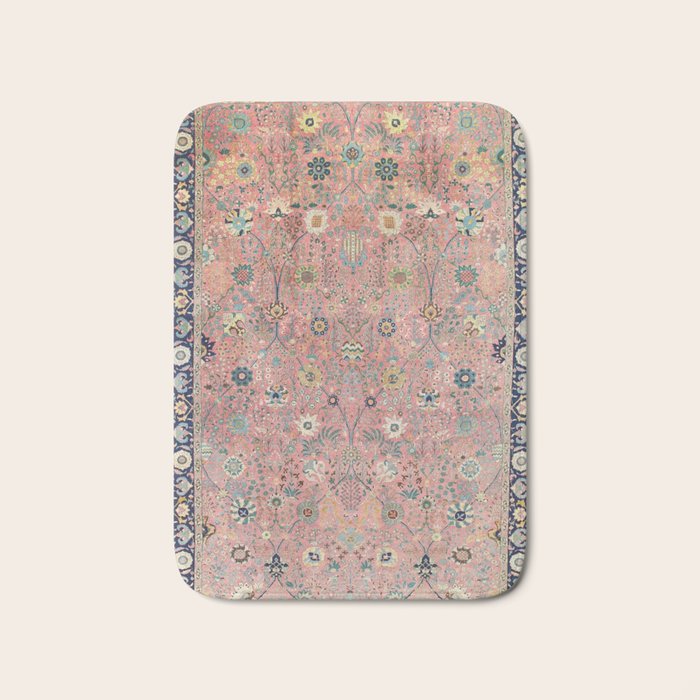 Rose Petag Tabriz Antique Persian Bath Mat Gallery Image 1