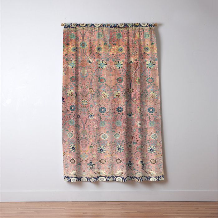Rose Petag Tabriz Antique Persian Window Curtain Gallery Image 3