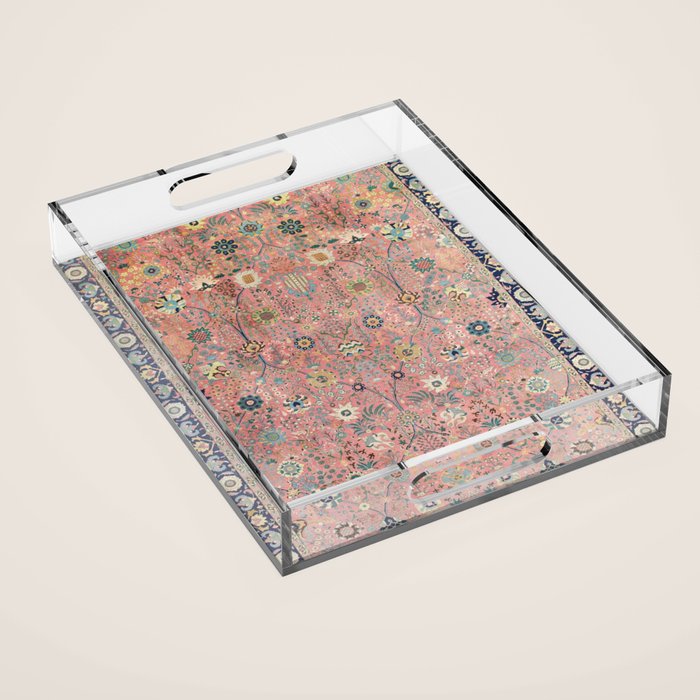 Rose Petag Tabriz Antique Persian Acrylic Tray Gallery Image 1