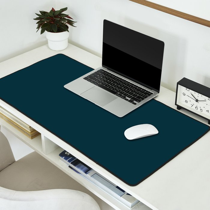 Dark Teal x Solid Color Desk Mat Gallery Image 2