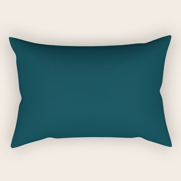 Dark Teal x Solid Color Rectangular Pillow Gallery Image 1
