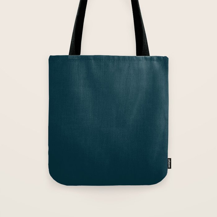 Dark Teal x Solid Color Tote Bag Gallery Image 1