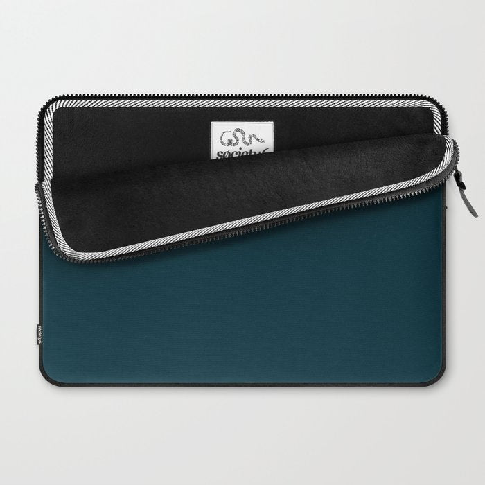 Dark Teal x Solid Color Laptop Sleeve Gallery Image 2