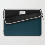 Dark Teal x Solid Color Laptop Sleeve Gallery Image 2