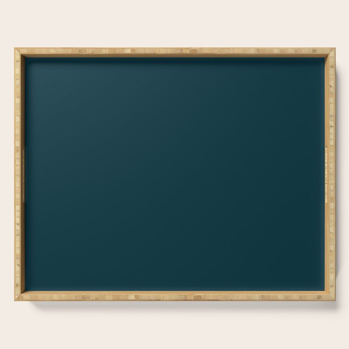 Dark Teal x Solid Color Serving Tray Gallery Image 1