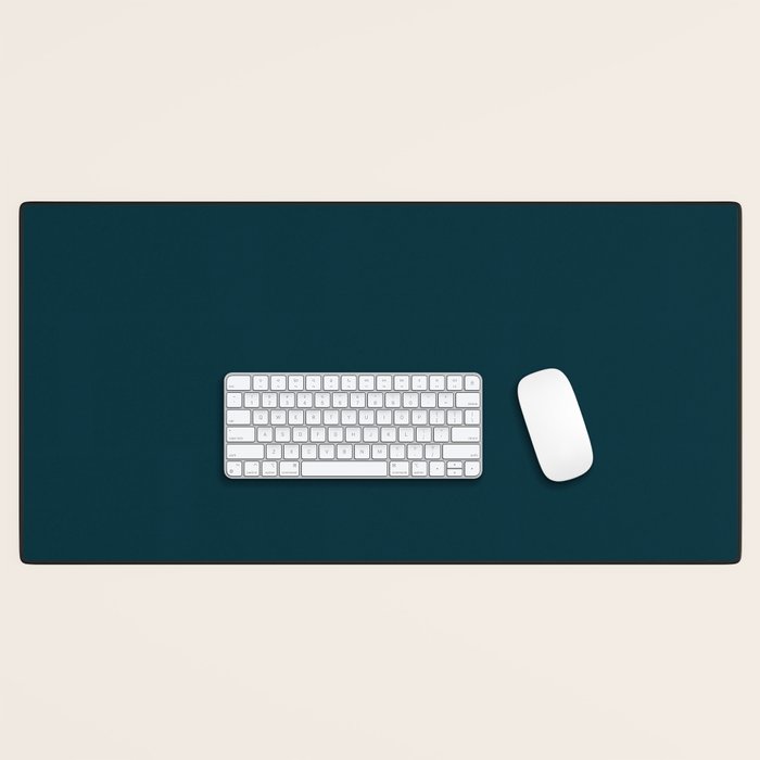 Dark Teal x Solid Color Desk Mat Gallery Image 1
