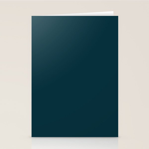 Dark Teal x Solid Color Stationery Card Gallery Image 2