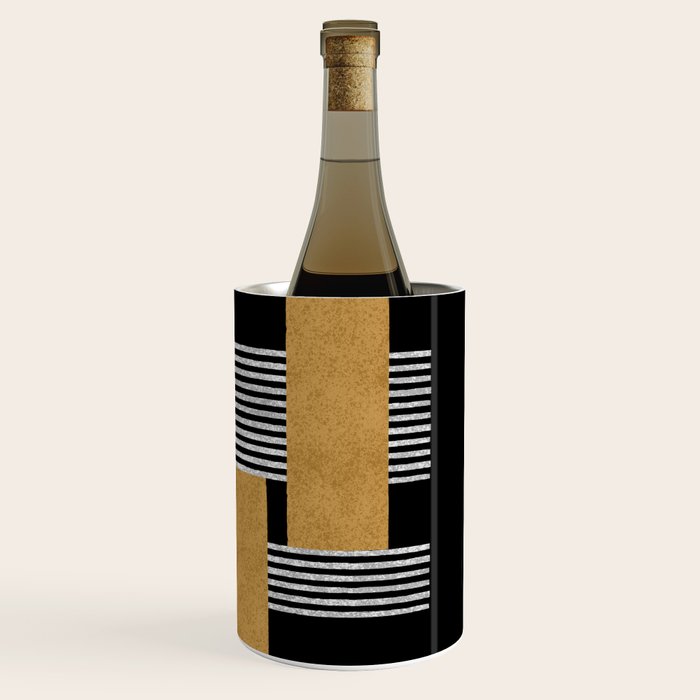 Stripes and Squares on Black Composition - Abstract Wine Chiller Gallery Image 3