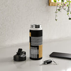 Stripes and Squares on Black Composition - Abstract Water Bottle Gallery Image 4