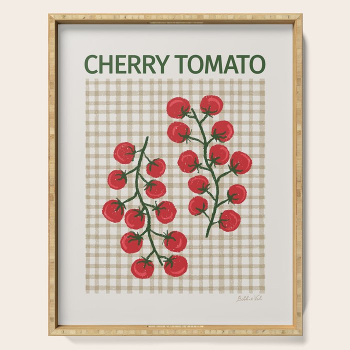 Cherry Tomato Plaid Farmers Market Serving Tray Gallery Image 1