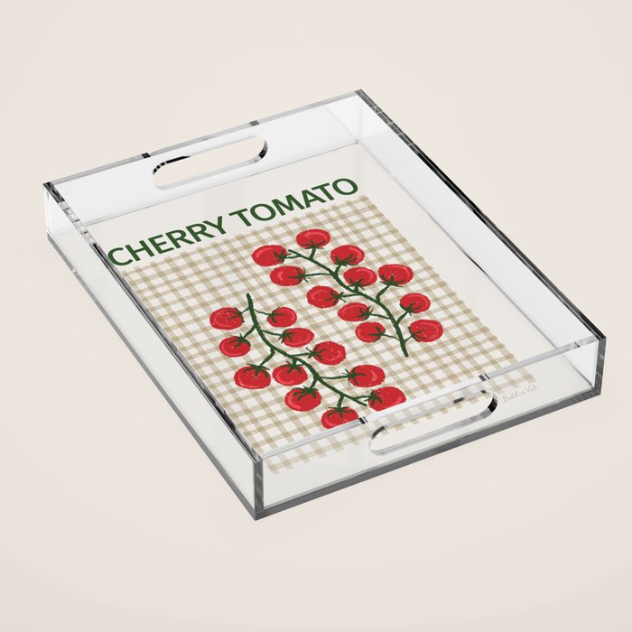 Cherry Tomato Plaid Farmers Market Acrylic Tray Gallery Image 1
