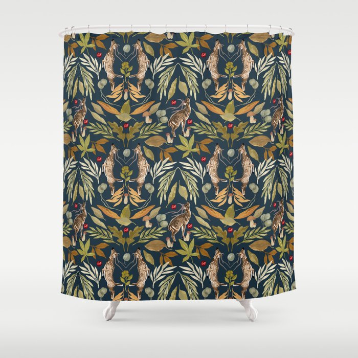 Deer in a wild nature forest DD Shower Curtain Gallery Image 1