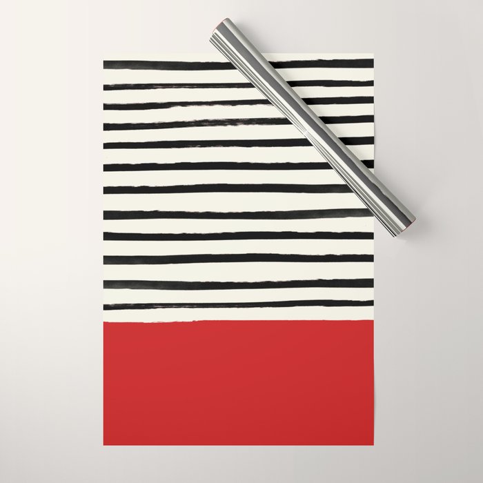 Red Chili x Stripes Wrapping Paper Gallery Image 1