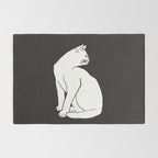 White Cat On Black Rug Gallery Image 2