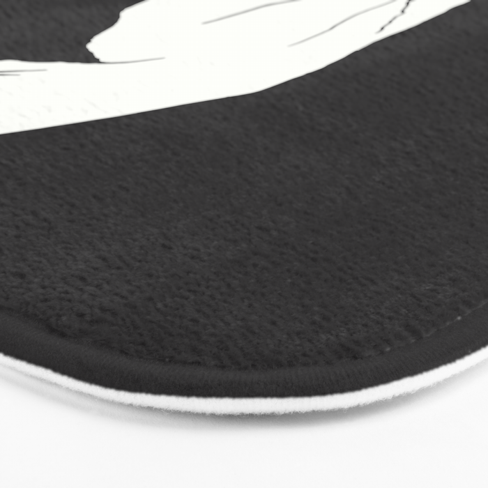 White Cat On Black Bath Mat Gallery Image 3