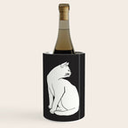 White Cat On Black Wine Chiller Gallery Image 1