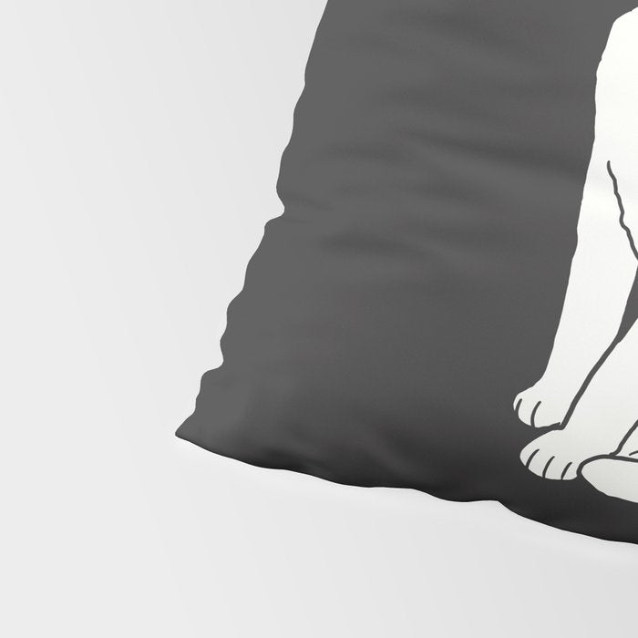 White Cat On Black Pillow Sham Gallery Image 4