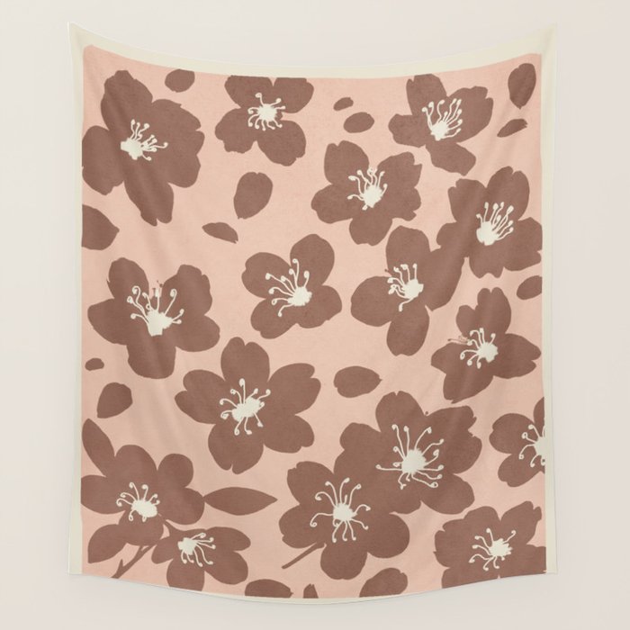 Mocha Blossoms Harmony Wall Tapestry Gallery Image 4