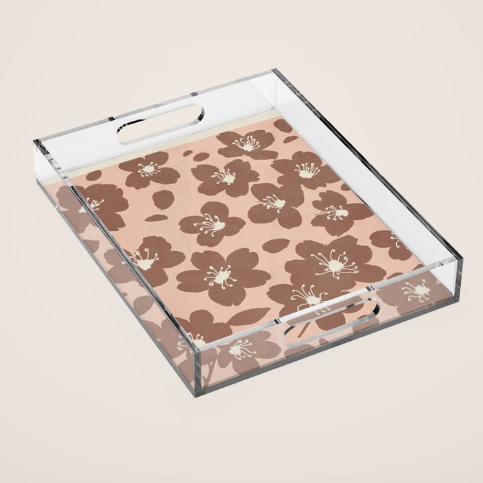 Mocha Blossoms Harmony Acrylic Tray Gallery Image 1