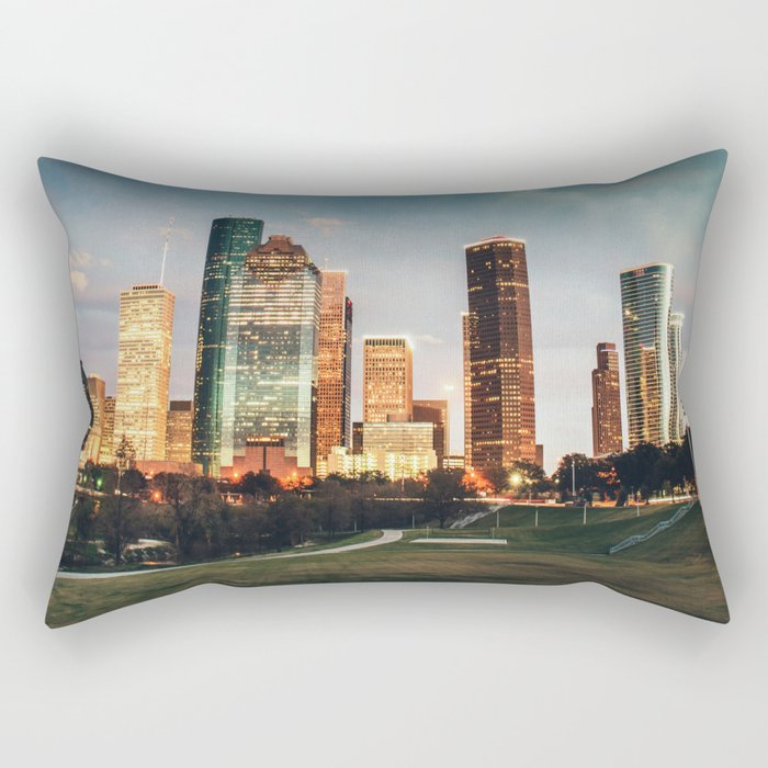 houston skyline Rectangular Pillow Gallery Image 2